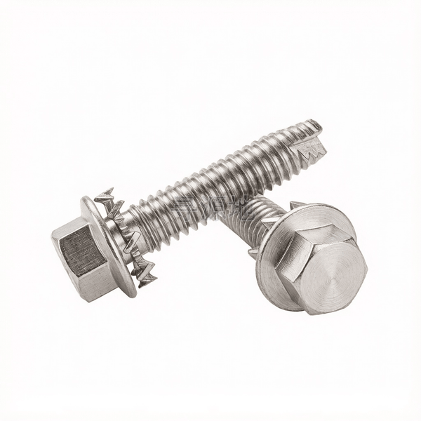 ASME/ANSI B18.13.1M-4-2003 T牙米制六角法兰割尾自攻螺钉和外齿锁紧垫圈组合 表4 标准示意图